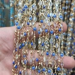 Gold Kaplama Boncuklu Zincir 1 Metre