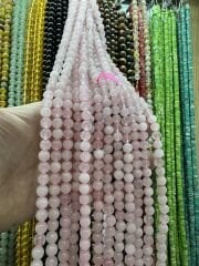 8MM DOĞAL TAŞ DİZİDE 44-50 ADET ORT PEMBE KUARS