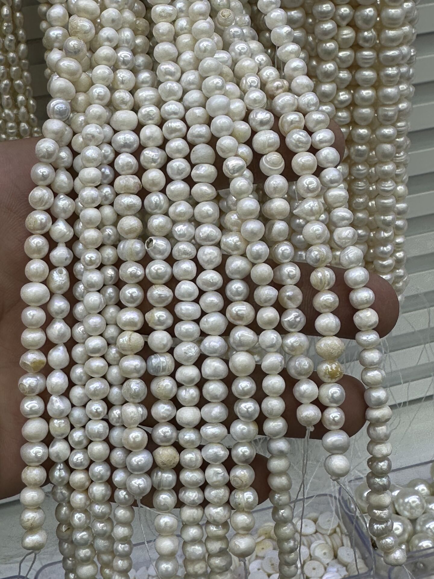 Doğal inci kültür incisi dizi 35cm 6-8mm