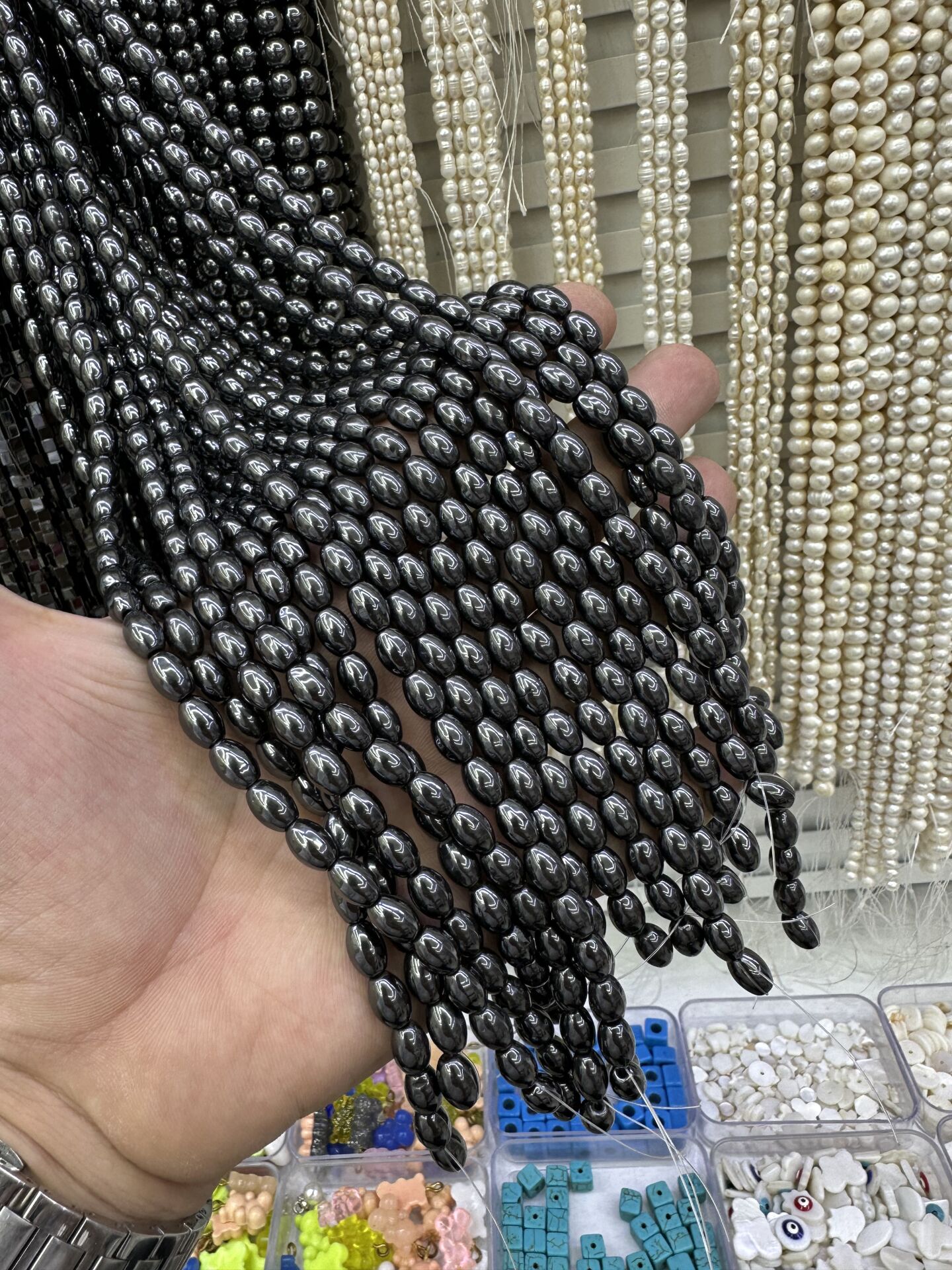 Hematit Taşı Dizi 35-40cmBüyük Arpa