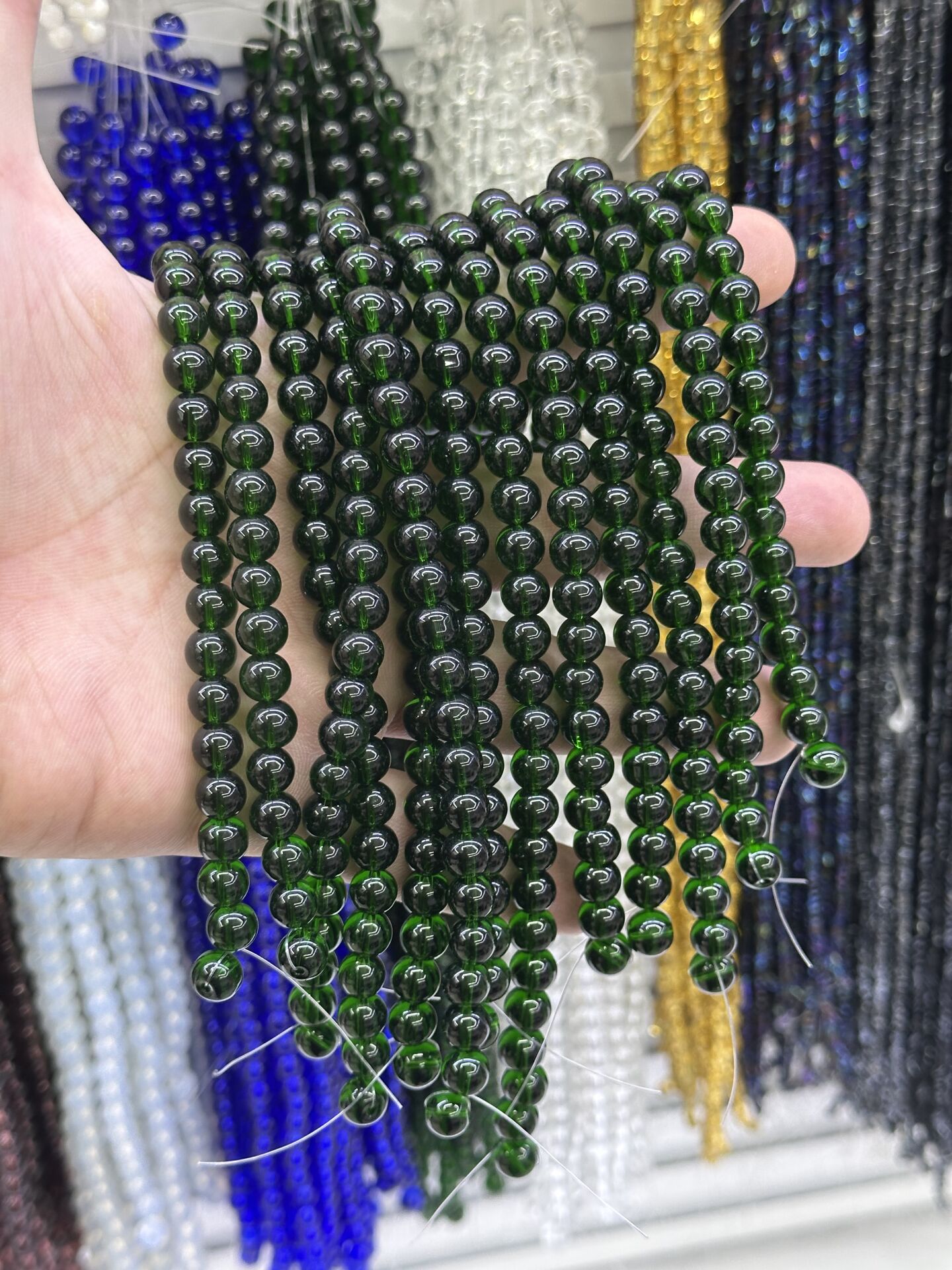 8MM CAM BONCUK ŞEFFAF DİZİDE 45 ADET