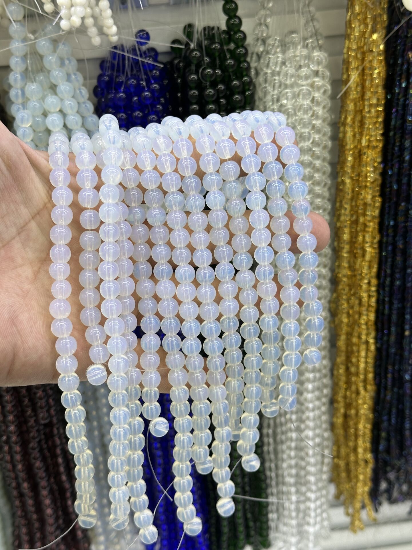 8MM CAM BONCUK ŞEFFAF DİZİDE 45 ADET