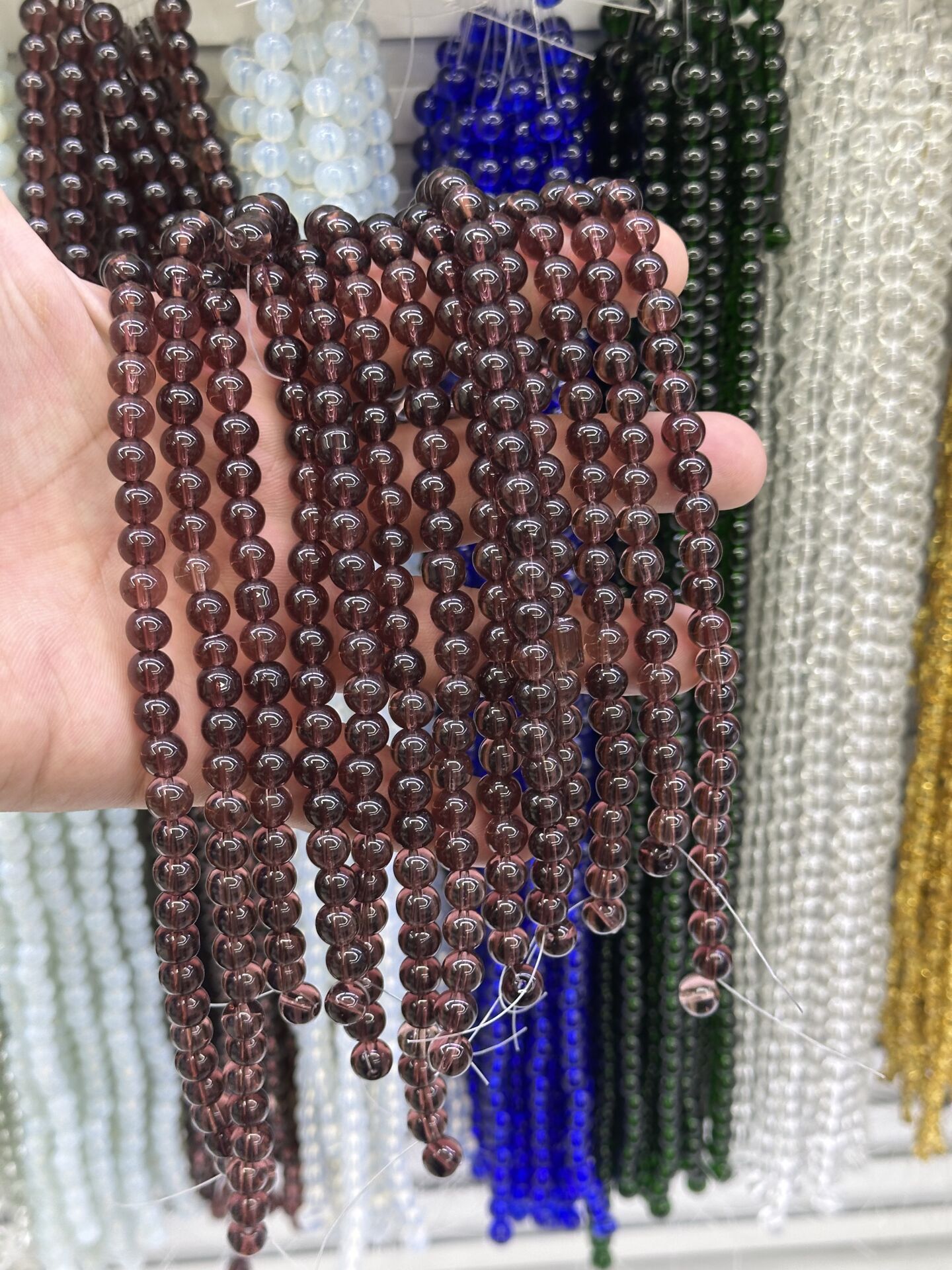 8MM CAM BONCUK ŞEFFAF DİZİDE 45 ADET