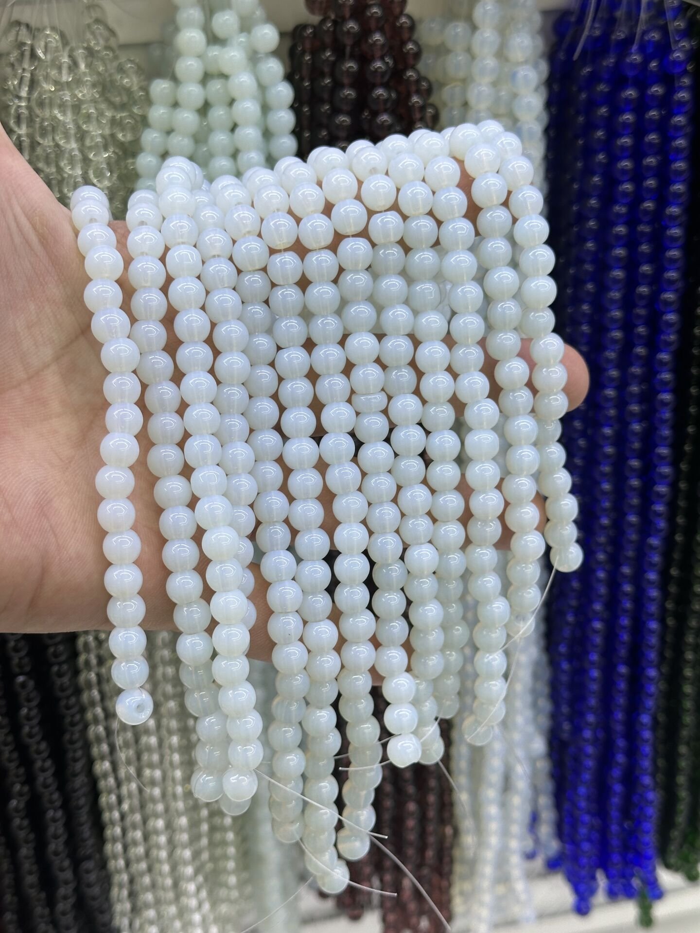 8MM CAM BONCUK ŞEFFAF DİZİDE 45 ADET