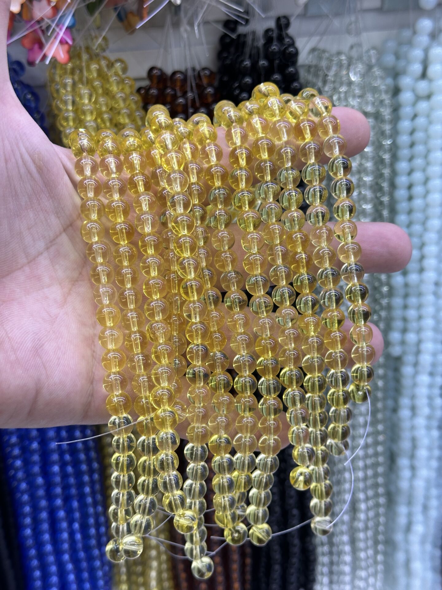 8MM CAM BONCUK ŞEFFAF DİZİDE 45 ADET