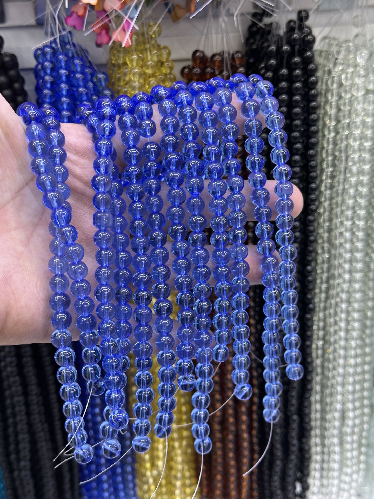 8MM CAM BONCUK ŞEFFAF DİZİDE 45 ADET