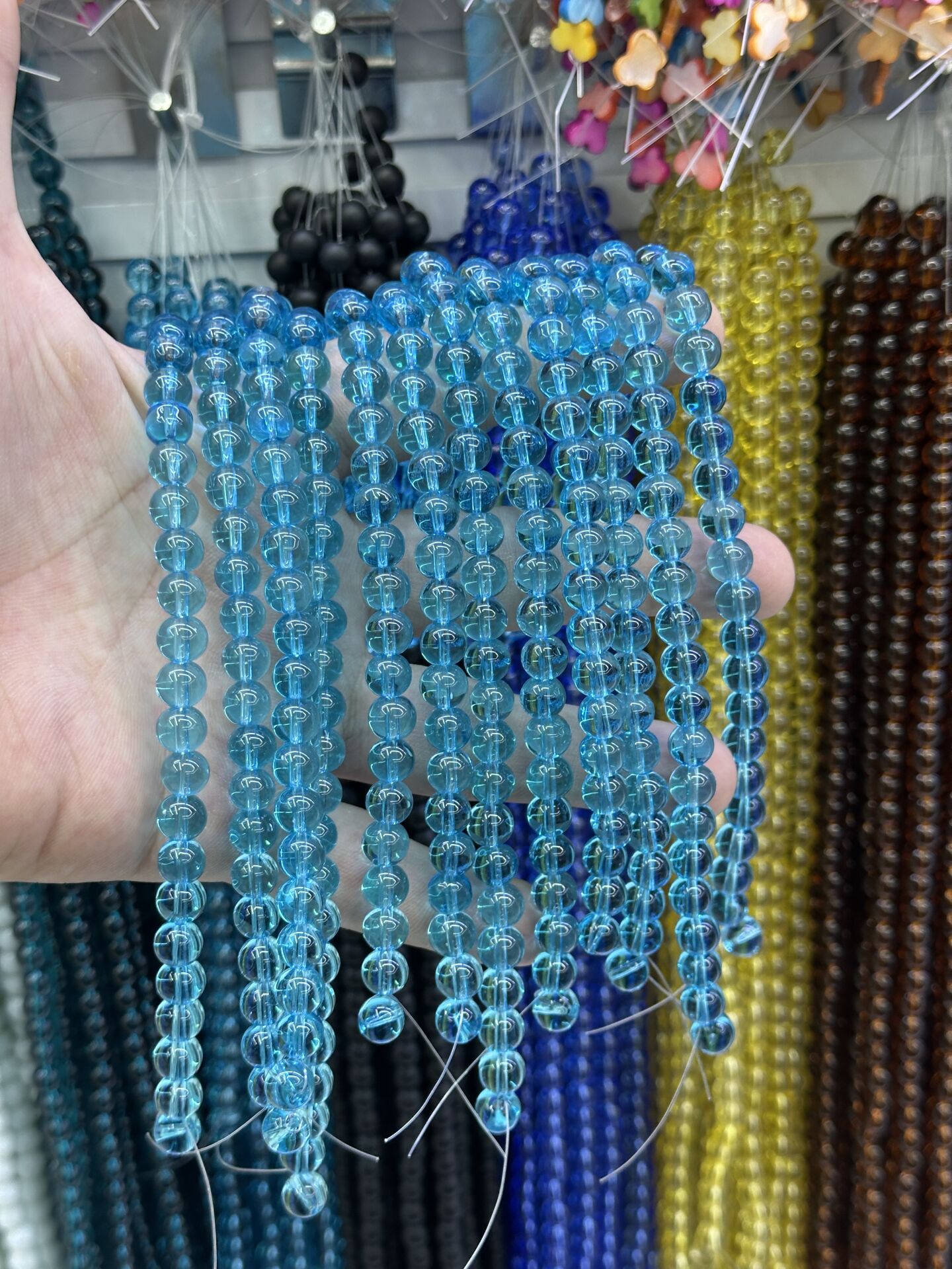 8MM CAM BONCUK ŞEFFAF DİZİDE 45 ADET