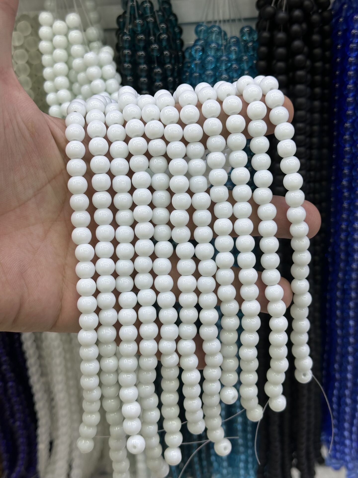 8MM CAM BONCUK ŞEFFAF DİZİDE 45 ADET