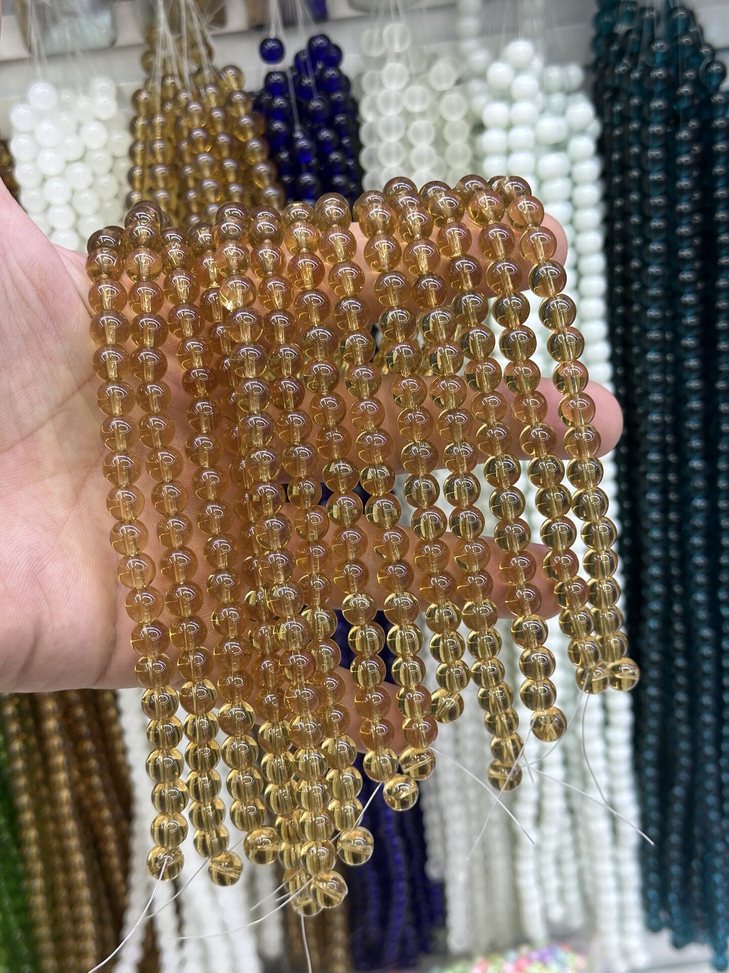 8MM CAM BONCUK ŞEFFAF DİZİDE 45 ADET