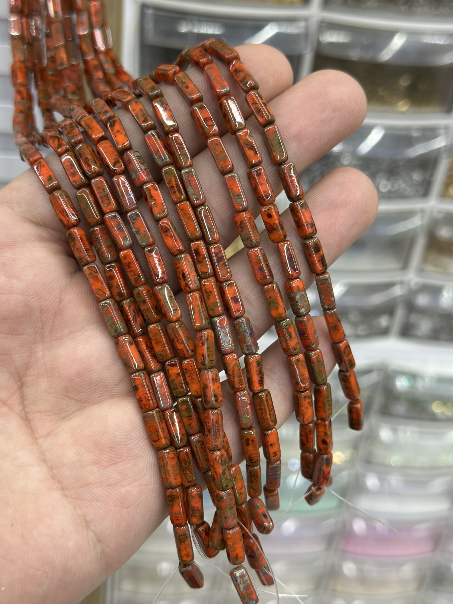 ÇEK BAGET DİZİLİ CAM BONCUK 1 DİZİ 35-37 ADET