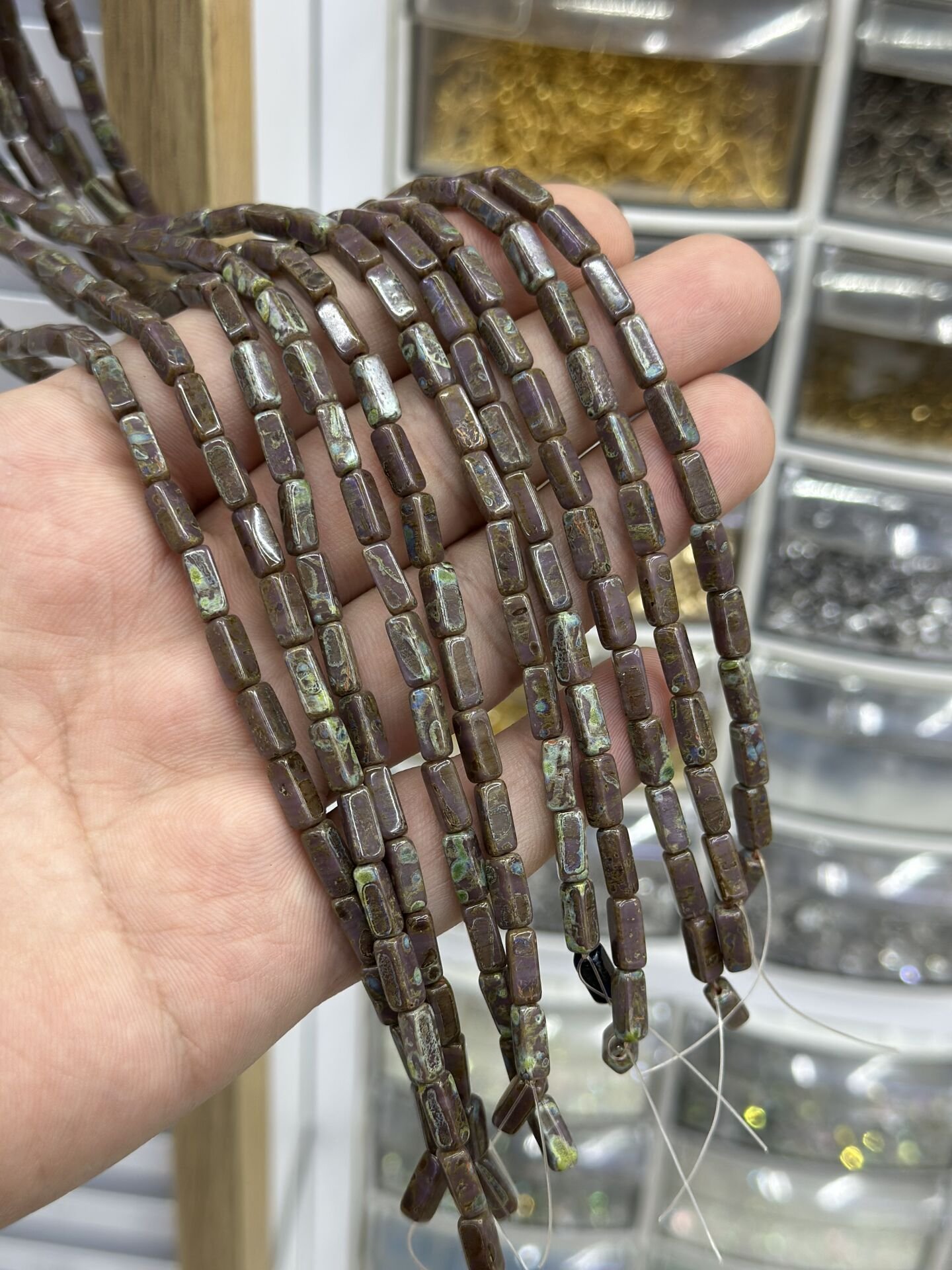 ÇEK BAGET DİZİLİ CAM BONCUK 1 DİZİ 35-37 ADET