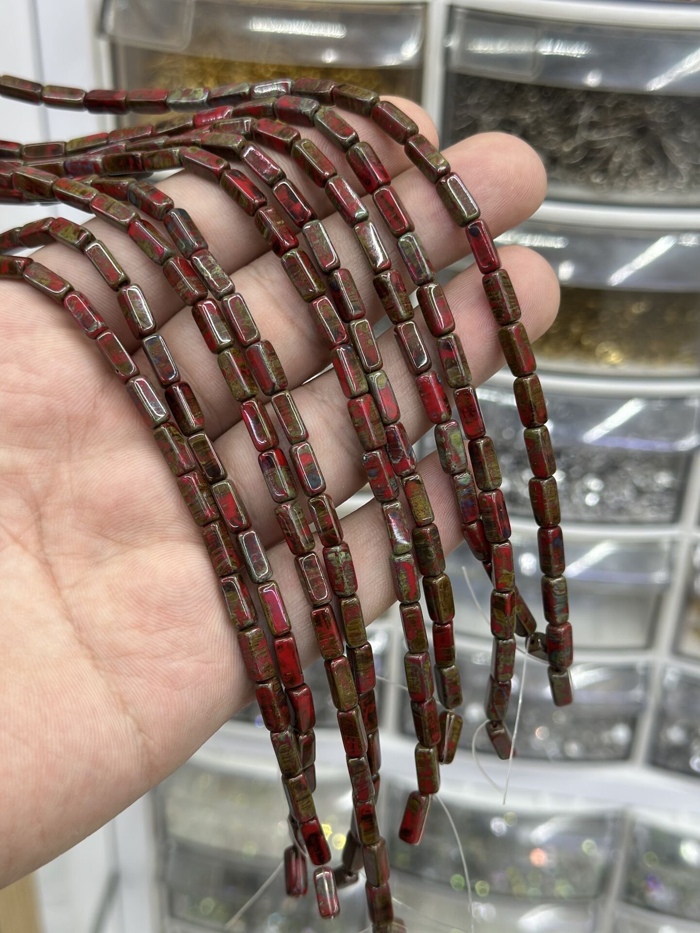 ÇEK BAGET DİZİLİ CAM BONCUK 1 DİZİ 34-37 ADET