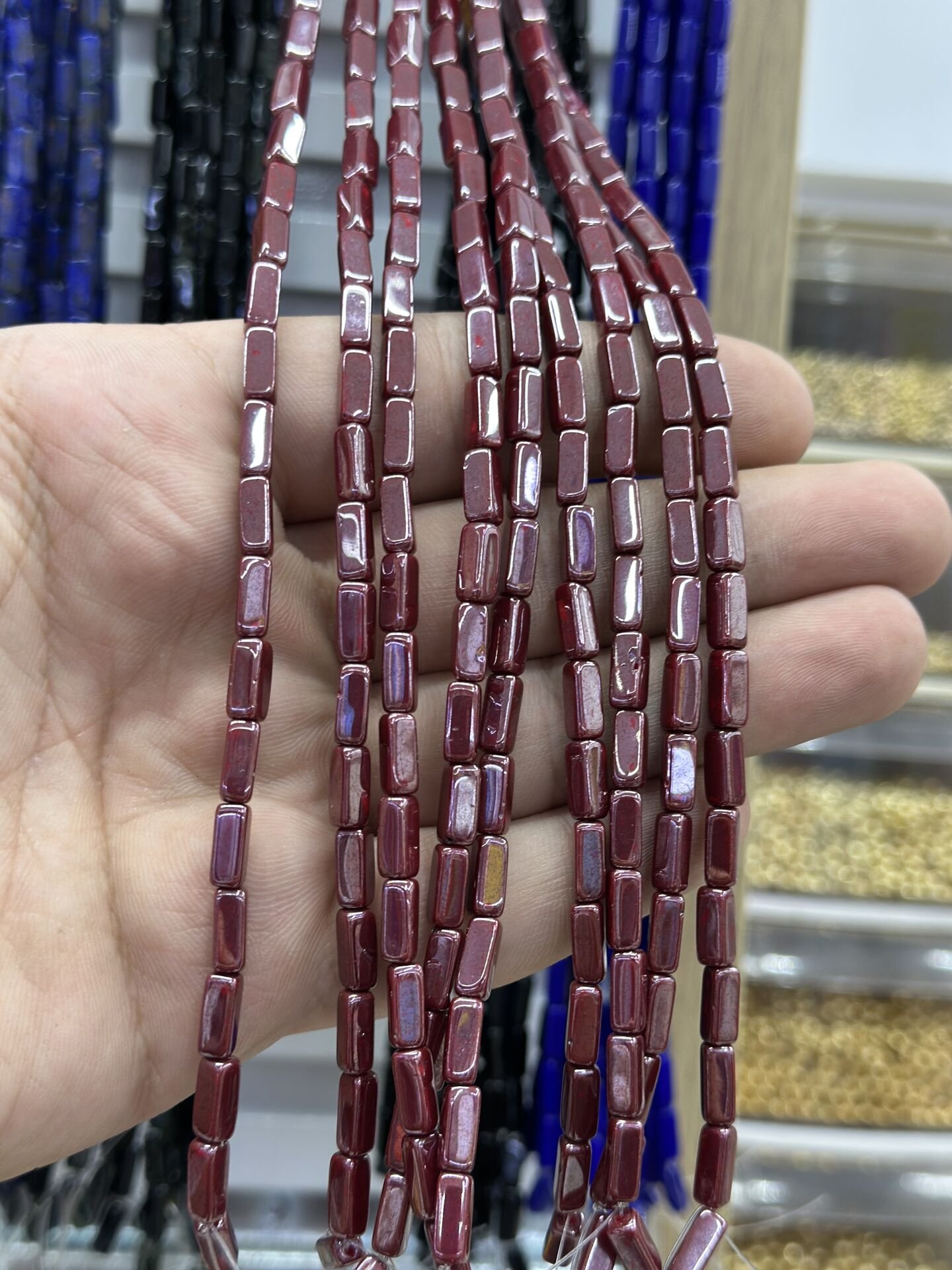 ÇEK BAGET DİZİLİ CAM BONCUK 1 DİZİ 34-37 ADET