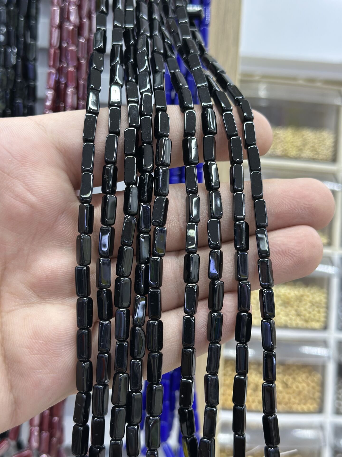 ÇEK BAGET DİZİLİ CAM BONCUK 1 DİZİ 34-37 ADET