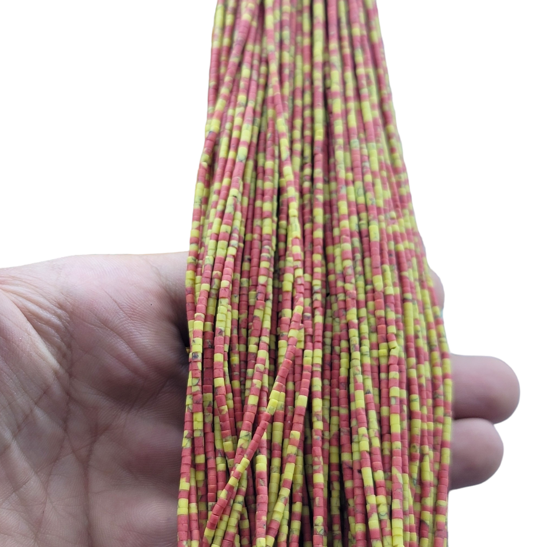 Afgan Boncuk Taş Sarı Kırmızı Dizi 33cm