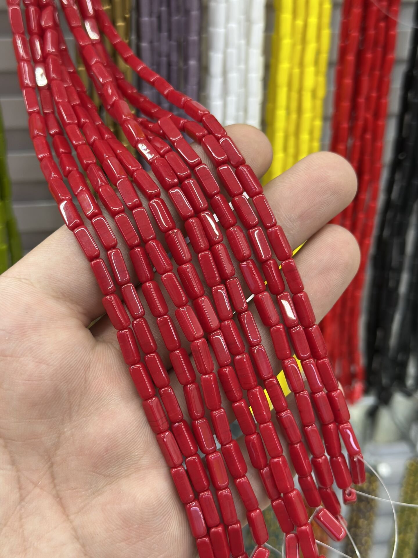 ÇEK BAGET DİZİLİ CAM BONCUK 1 DİZİ 34-37 ADET