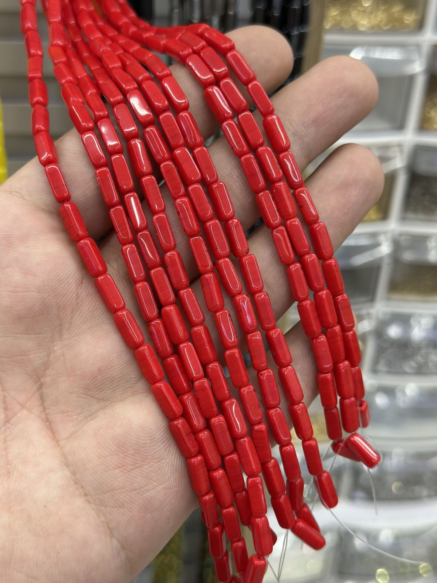 ÇEK BAGET DİZİLİ CAM BONCUK 1 DİZİ 34-37 ADET