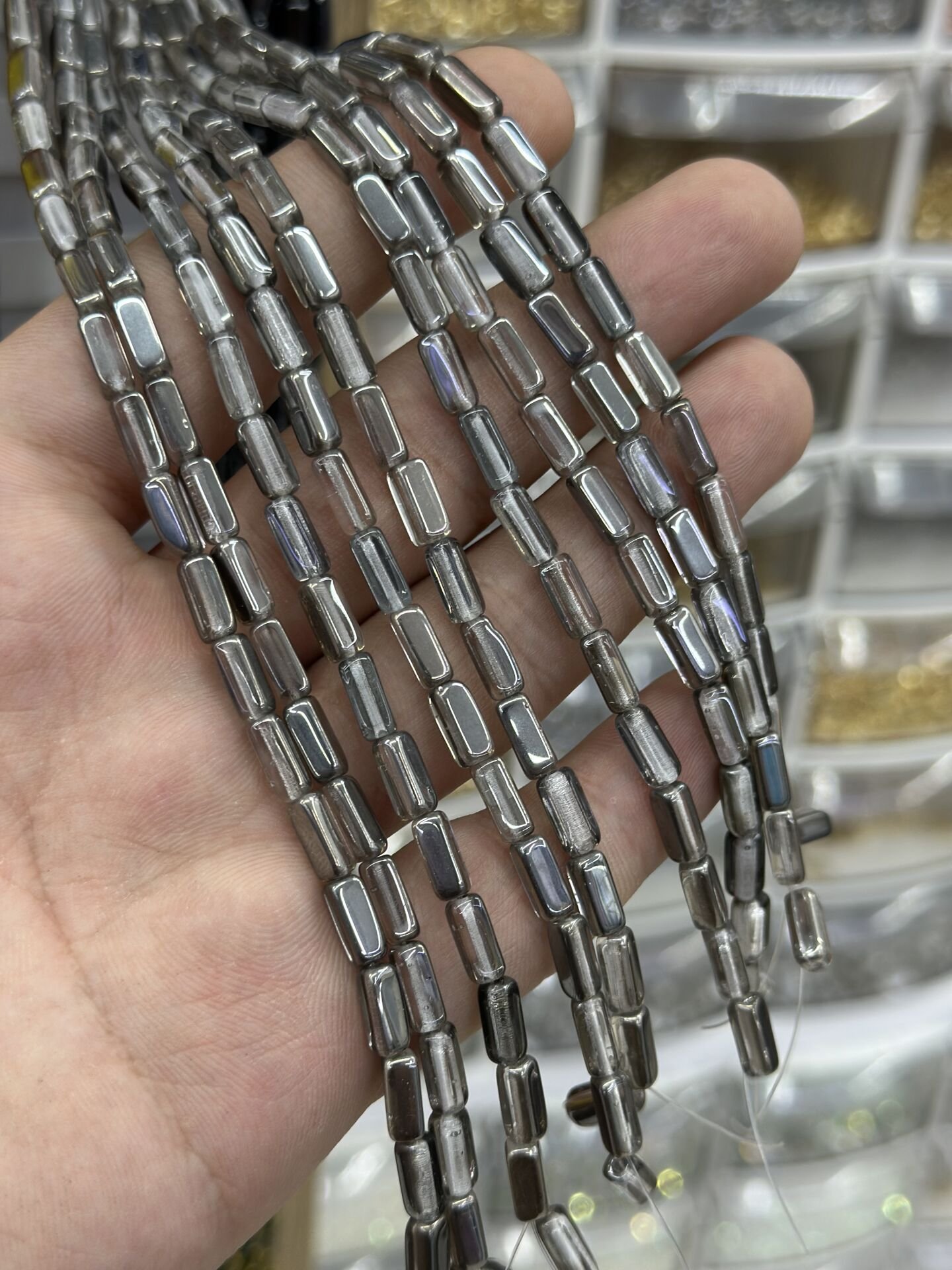 ÇEK BAGET DİZİLİ CAM BONCUK 1 DİZİ 34-37 ADET