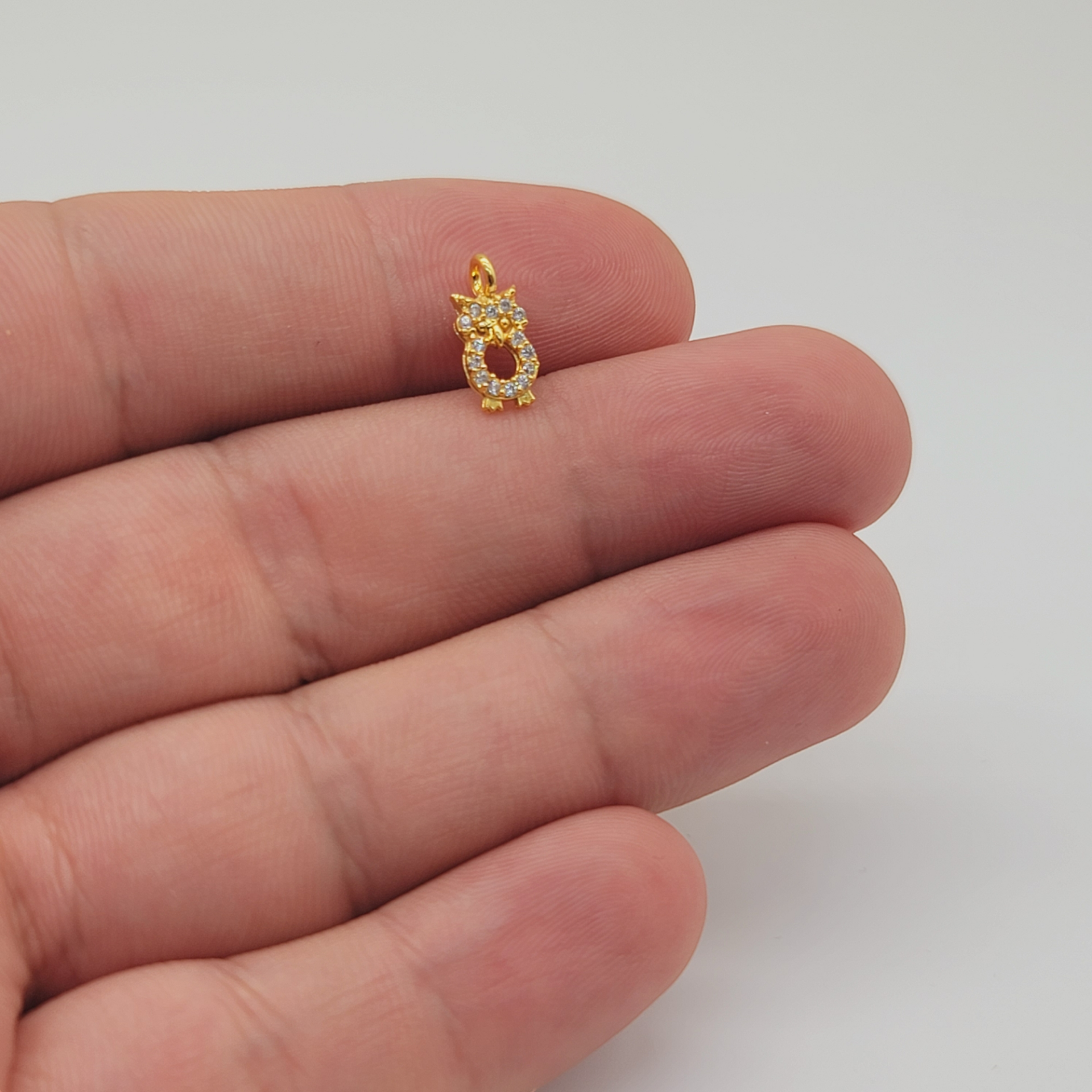 Altın Kap. Zirkon Taşlı Baykuş