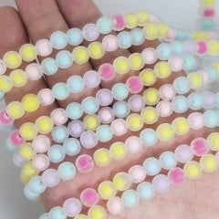 Akrilik Boncuk 6mm Buzlu Basık Dizide 48 Adet