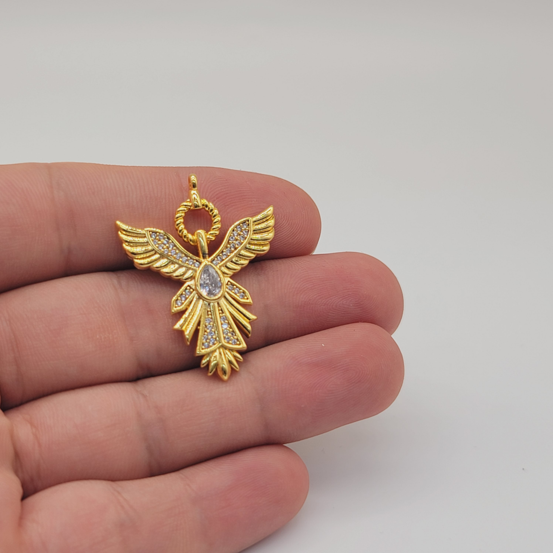 Altın Kap. Zirkon Taşlı Anka Kuşu