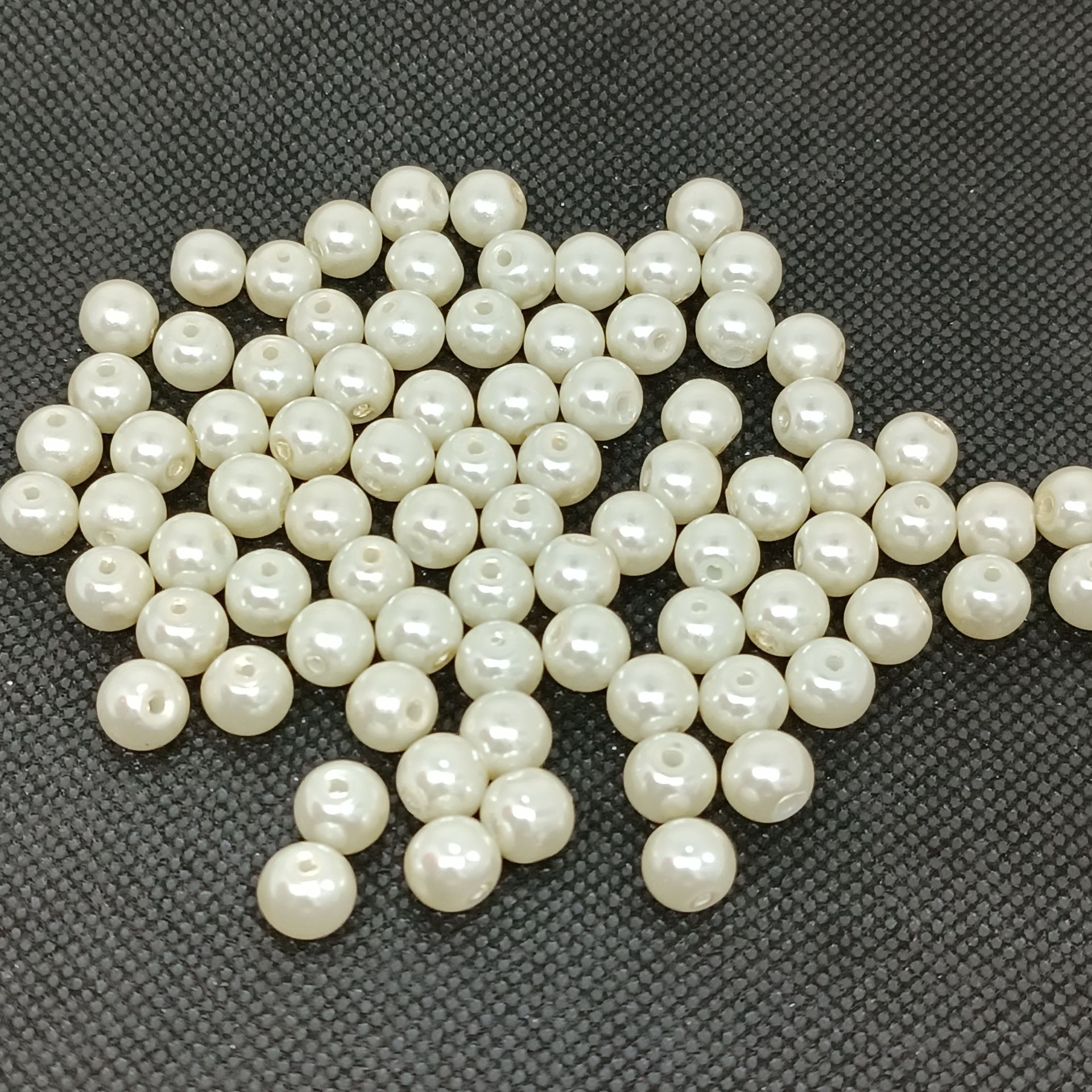 8mm Krem Cam İnci 50gr 80 Adet