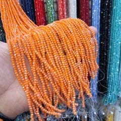 3MM Basık Mat Kristal Dizide 120-130 Adet Turuncu