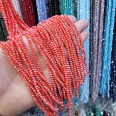 3MM Basık Mat Kristal Dizide 120-130 Adet Turuncu