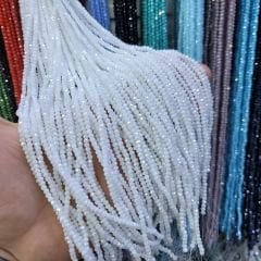 3MM Basık Mat Kristal Dizide 120-130 Adet Beyaz