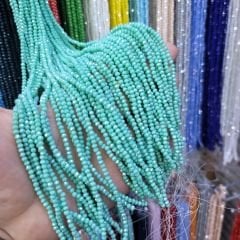 3MM Basık Mat Kristal Dizide 120-130 Adet Su Yeşili