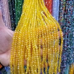 6MM Basık Kristal Dizide 85-100 Adet Sarı