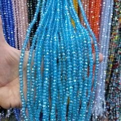 6MM Basık Kristal Dizide 85-100 Adet Mavi