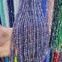 6MM Basık Kristal Dizide 85-100 Adet Mavili Mürdüm