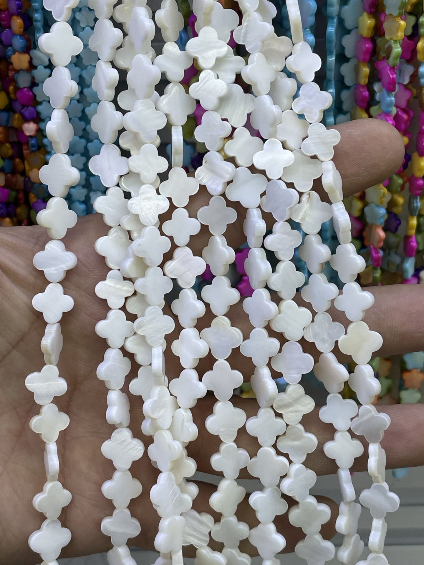 Parlak Renkli Sedef Dizi 35-40 CM 10mm yonca