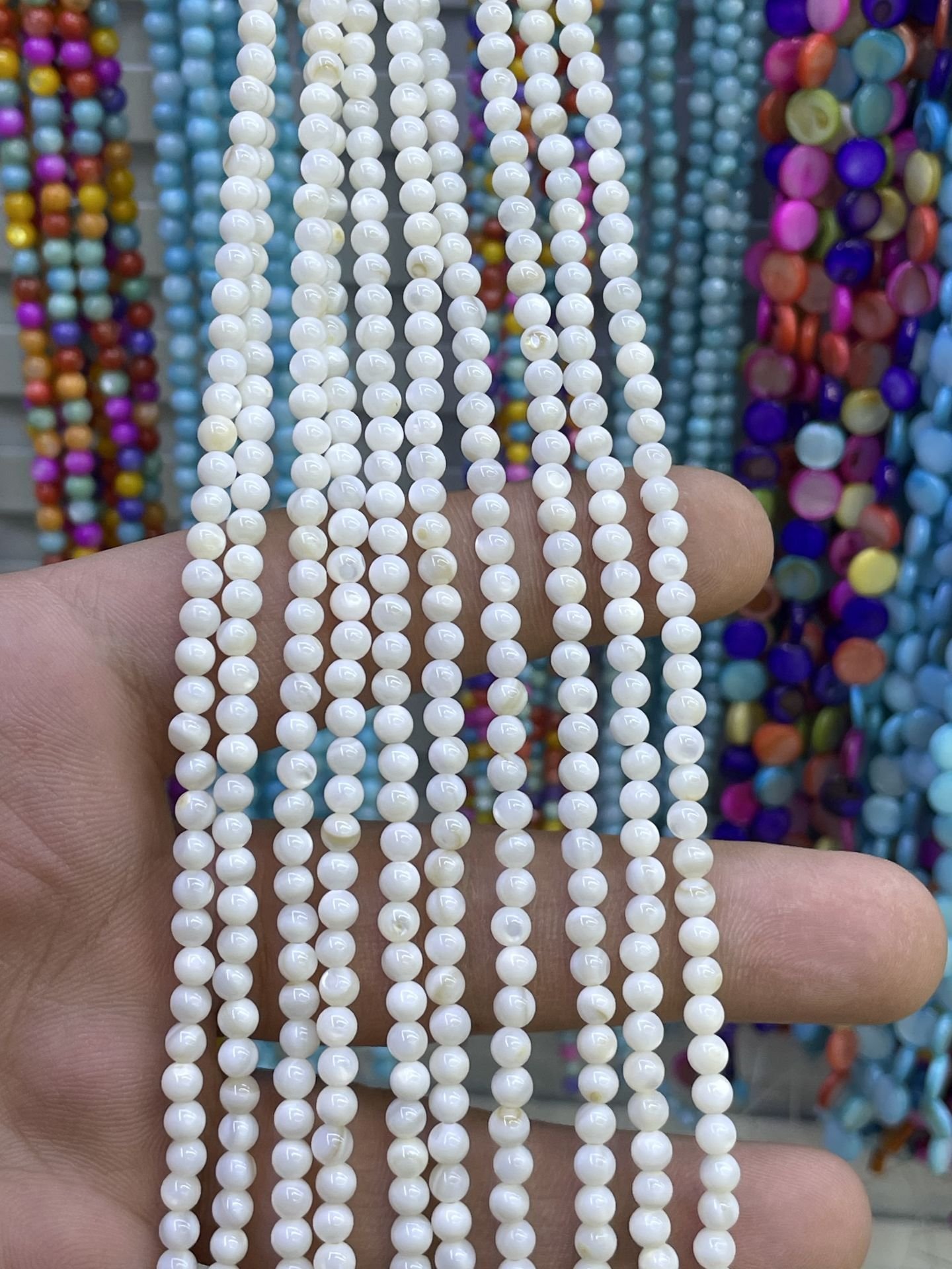 Parlak Renkli Sedef Dizi 35-40 CM 4mm basık